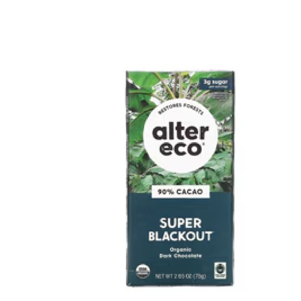 Alter Eco Organic Dark Chocolate Super Blackout 90% -- 2.65 oz