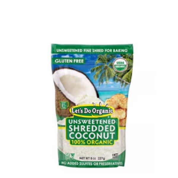 Let's Do Organic Shredded Coconut Unsweetened -- 8 oz