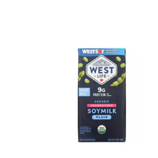 West Life Organic Unsweetened Soymilk Plain -- 64 fl oz