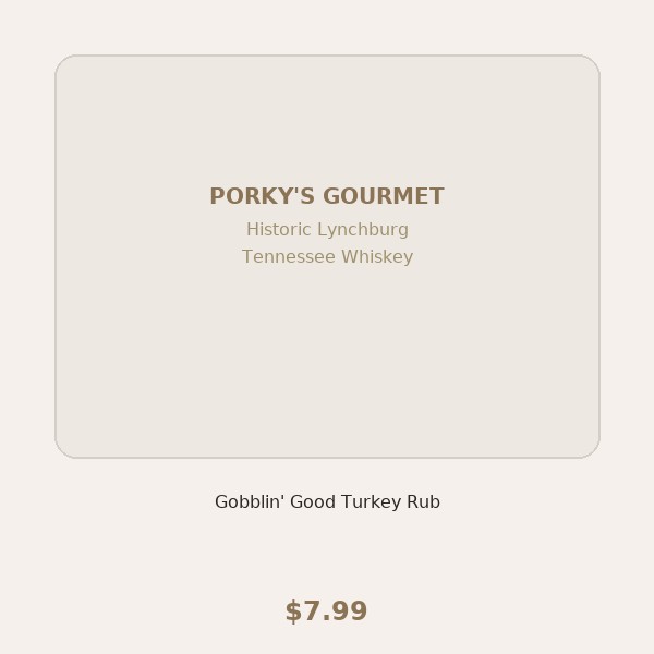 Historic Lynchburg Tennessee Whiskey Gobblin' Good Turkey Rub